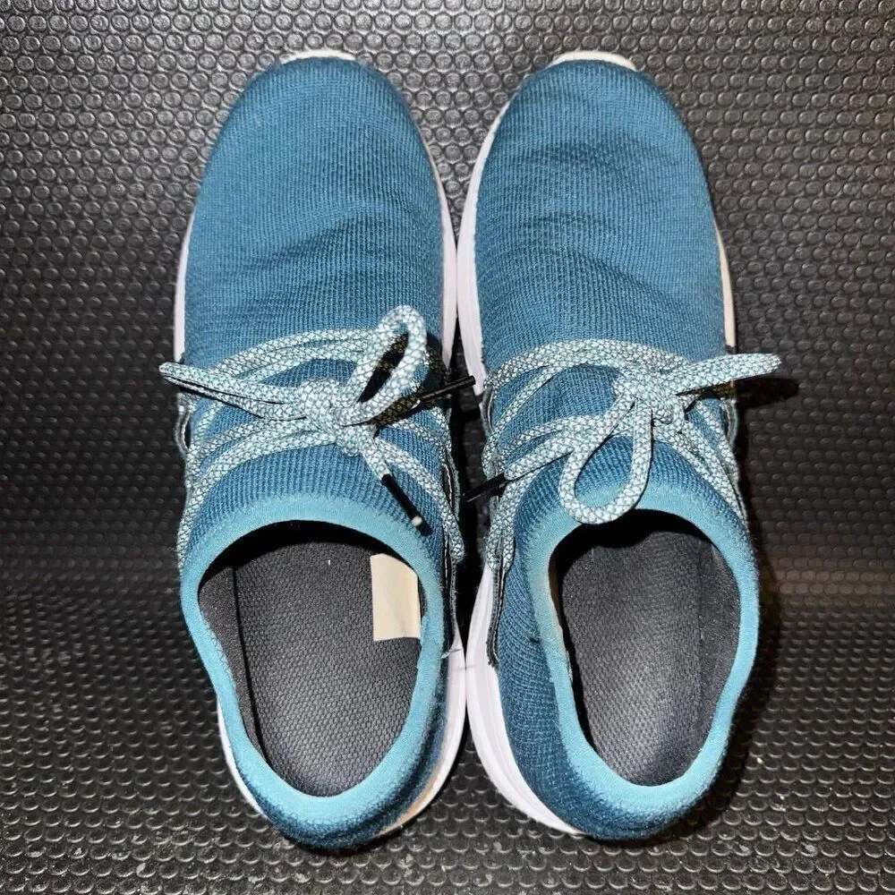 Vessi Cityscape Classic Teal Blue Knit Lace Up Comfort Shoes Womens Size 10